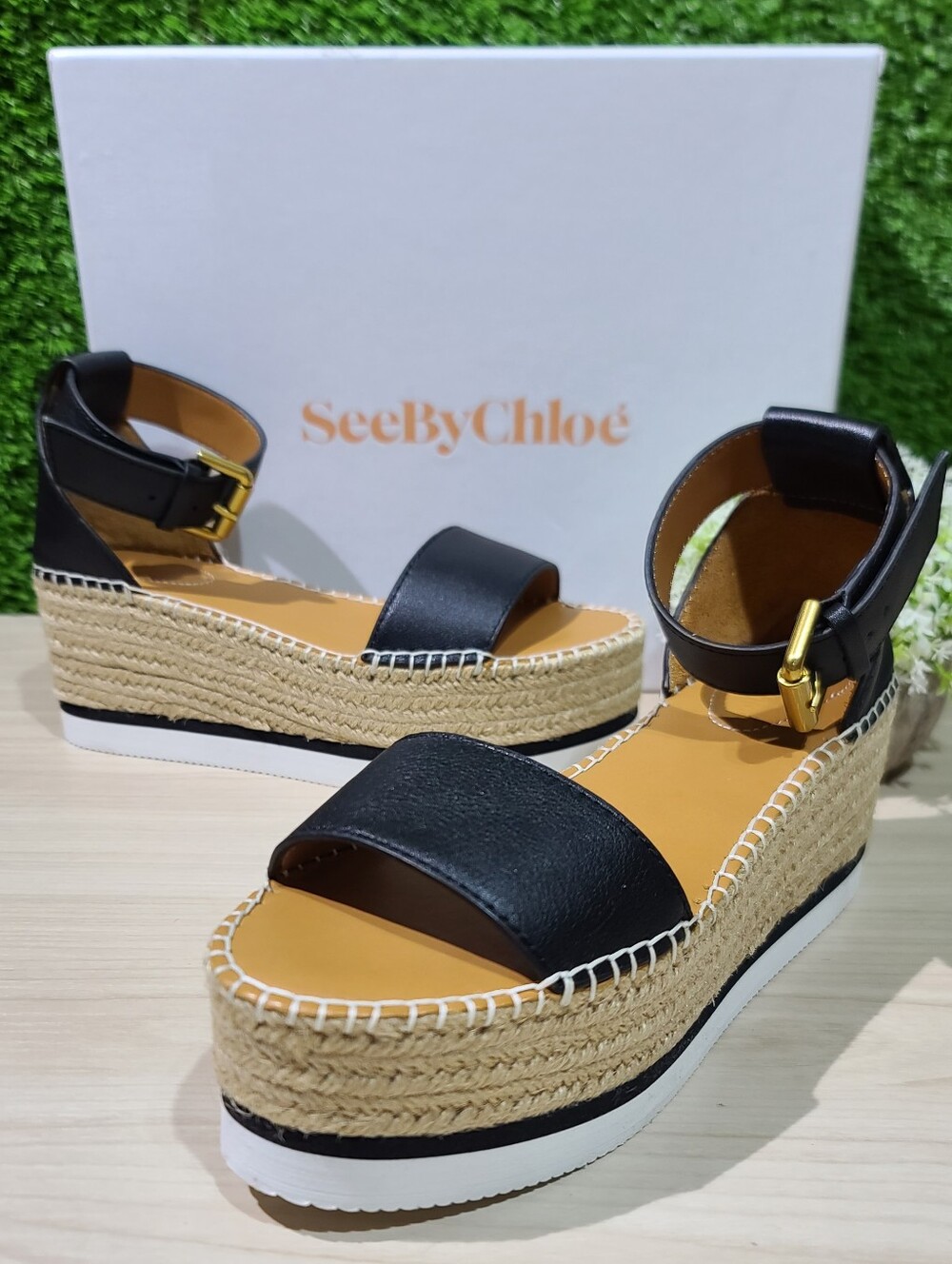 See By Chlo'e Glyn Espadrilles Sandals / Black US 37 (Women's 7) New